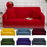 red elastic solid color armchair cover sofa all inclusive couch cover one seat 2 3 seater couch protection extensible