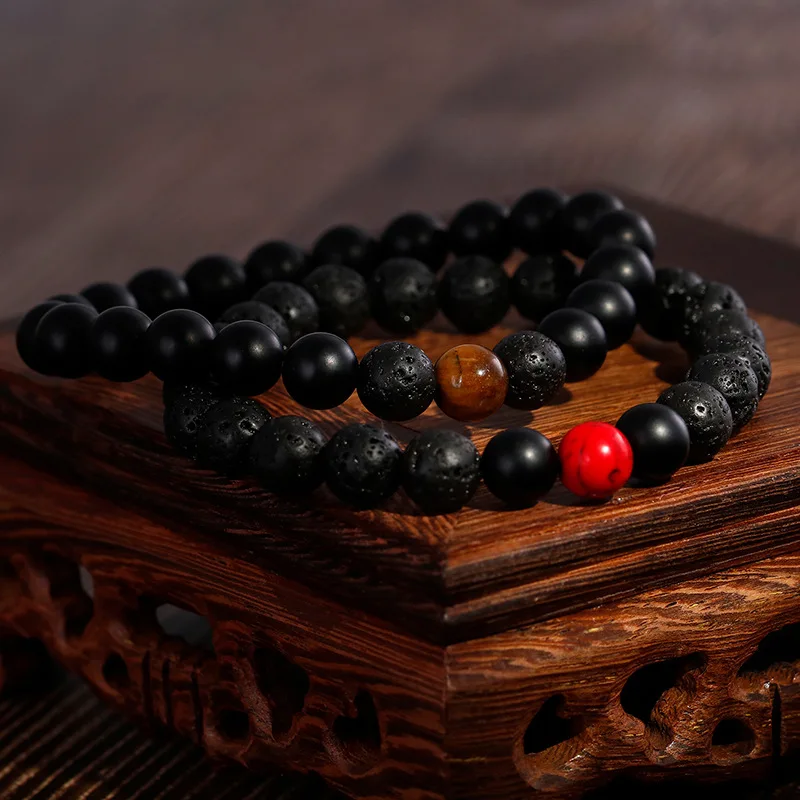 

Fashion Unisex Black Beads Bracelets Jewelry For Men Women