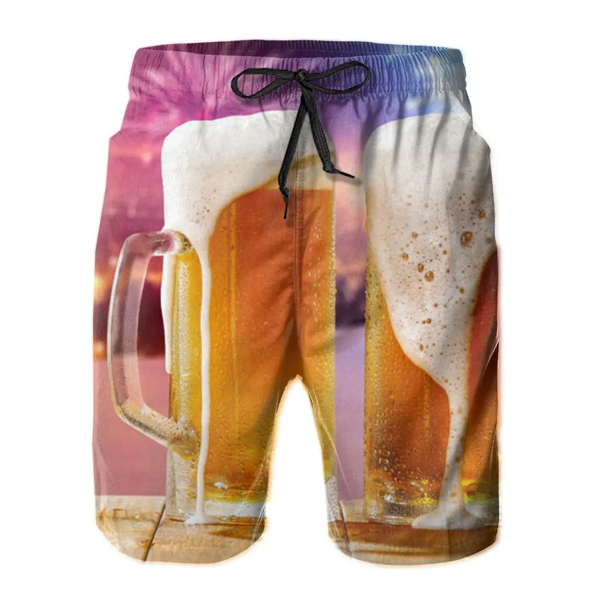 

Beer Printing Men's Beach Shorts Summer Island Vacation Beach Shorts Men Baggy And Casual Running Sport Shorts Loose Pants