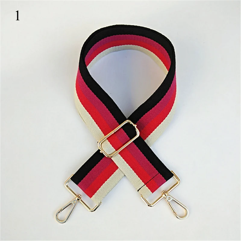 

Nylon Bag strap Colorful Stripe Handbags Wide Strap Bag accessories DIY Purse Replacement Handles Adjustable Belt For Bag 120cm