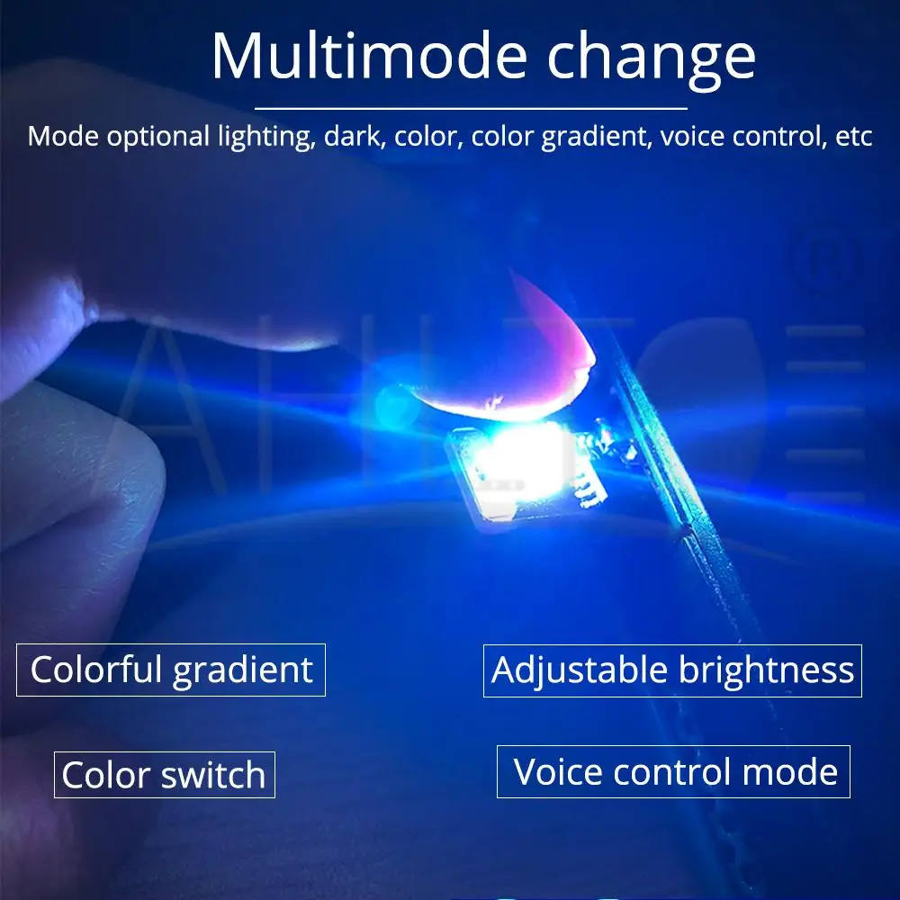1 Автомобильный светодиодный USB светильник 5 в постоянного тока музыкальное