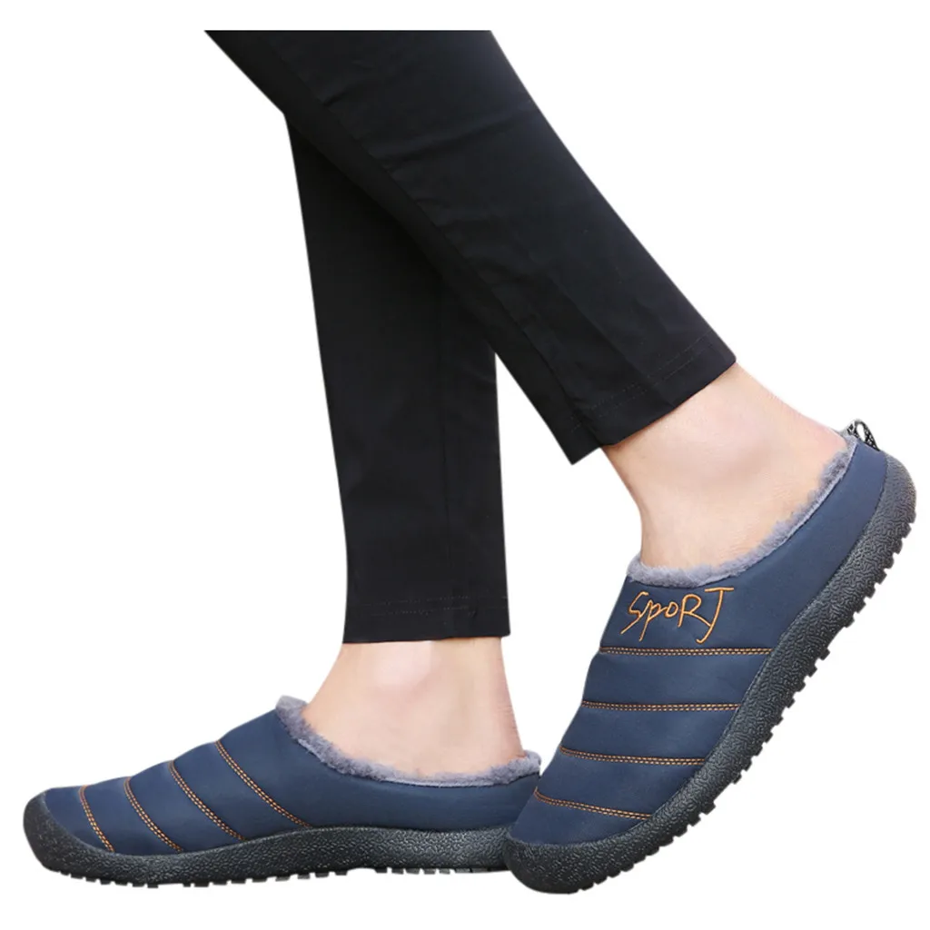 Зимние тапочки для пар большие размеры повседневная домашняя бархатная теплая