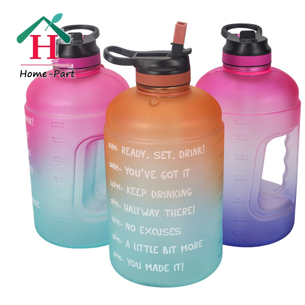 Бутылка для воды объемом 2 л ПЭТГ пластиковая бутылка прозрачная питья соломинка