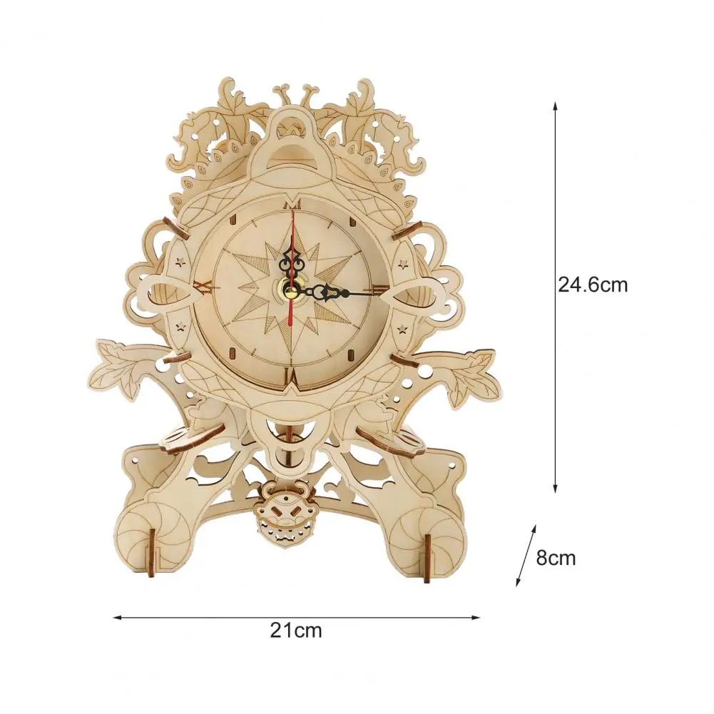 

Desk Clock Toy Adorable Detailed Vintage Style Hands Craft Puzzle DIY Toy Early Education Toys Puzzles For Children Gift