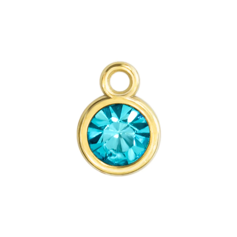 12p turquoise Цена 12 шт./лот золотой цвет Хрусталь Камень Амулеты с открытым кольцом Шарм Diy Аксессуары HC482 - Окраска металла: 12p turquoise