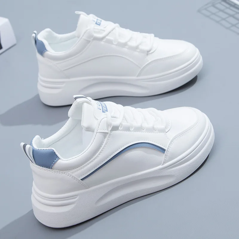 

LEOSOXS Women Sneakers White Tennis Women Shoes Platform Flats Fashion Casual Ladies Vulcanize Shoes Female Lace-Up White Shoes