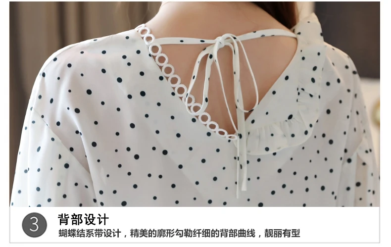 

Shirts Women 2020 V-Neck Female Long Sleeve Chiffon Blouses Shirt Blusas Mujer de Moda Point Women Shirt Ruffle Chiffon 15D