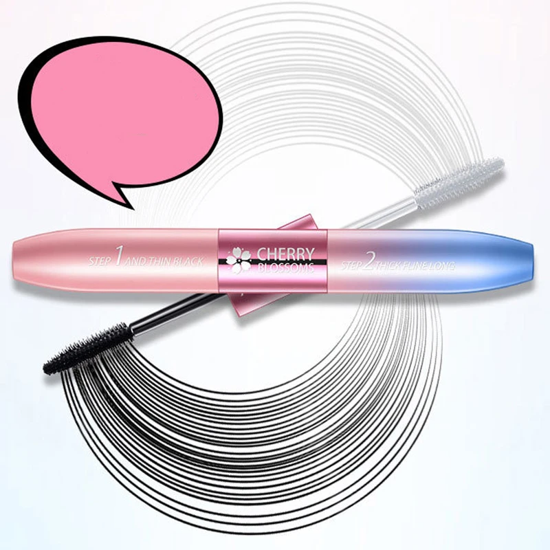 Тушь для ресниц двухсторонняя белая черная 3D волокно водостойкая густые ресницы