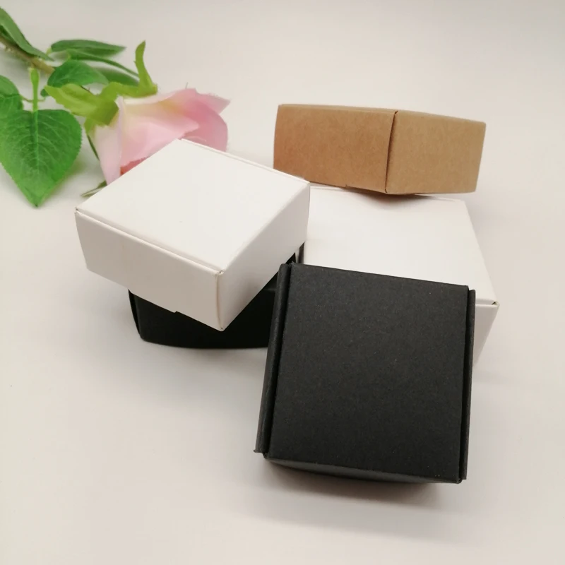 10pcs Black/White/Kraft Paper Box for Packaging Earring Jewlery Box Gift Cardboard Boxes Diy Jewelry Display Storage Packing Box