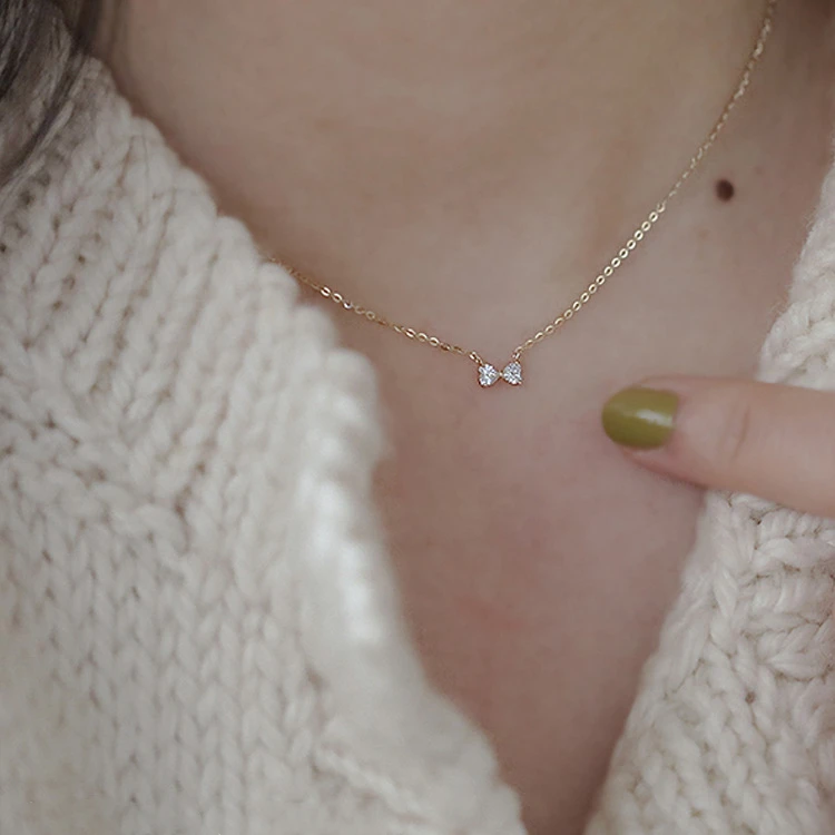 

Sweetly 925 Sterling Silver Necklace Choker Mini Bow Pendant Necklace Luxury For Women Girl Fine Jewelry All-Matched 38+6cm