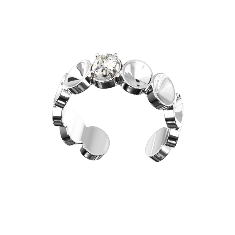 

Toggler Brand New Original Design Incompetent Series Advanced Oval Facet Indentation Transparent Gemstone Ring