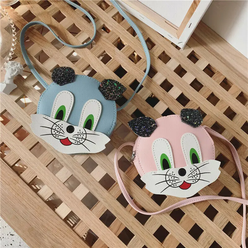 Милые детские сумки для девочек с мультяшным принтом маленькая кошка сумка через