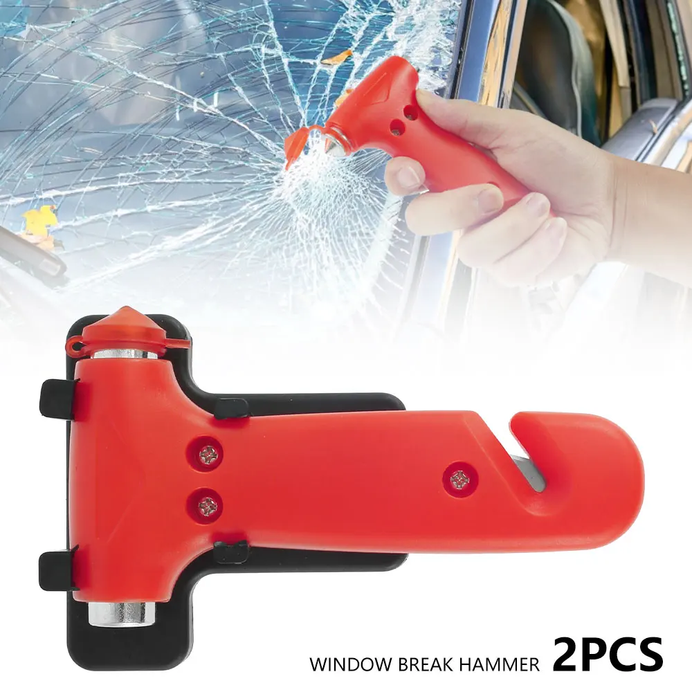 

2 Emergency Escape Tool Car Self-Help Escape Hammer Fire Emergency Window Breaker Knocking Glass Artifact Car Rescue Red Hammer