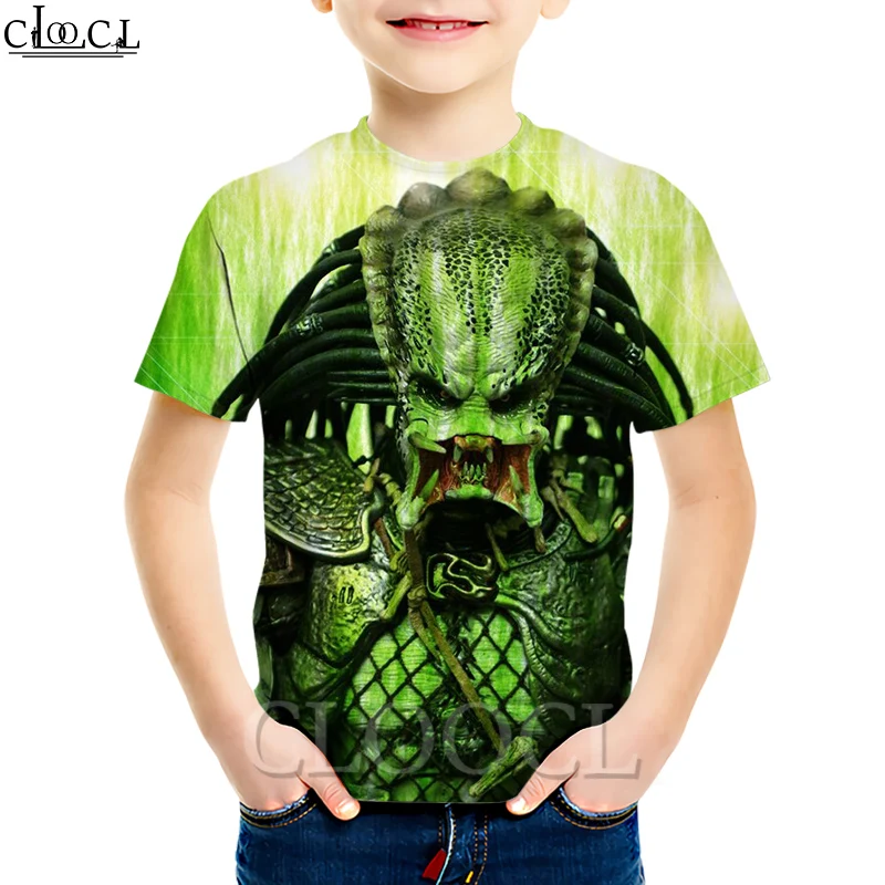 CLOOCL новейший фильм Хищник Детские футболки мальчик девочка 3D печать короткий