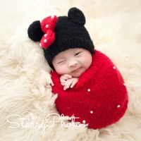 newborn photography props wrap cloth knitted sleeping bag caps childrens photo studio posing props baby shooting costumes