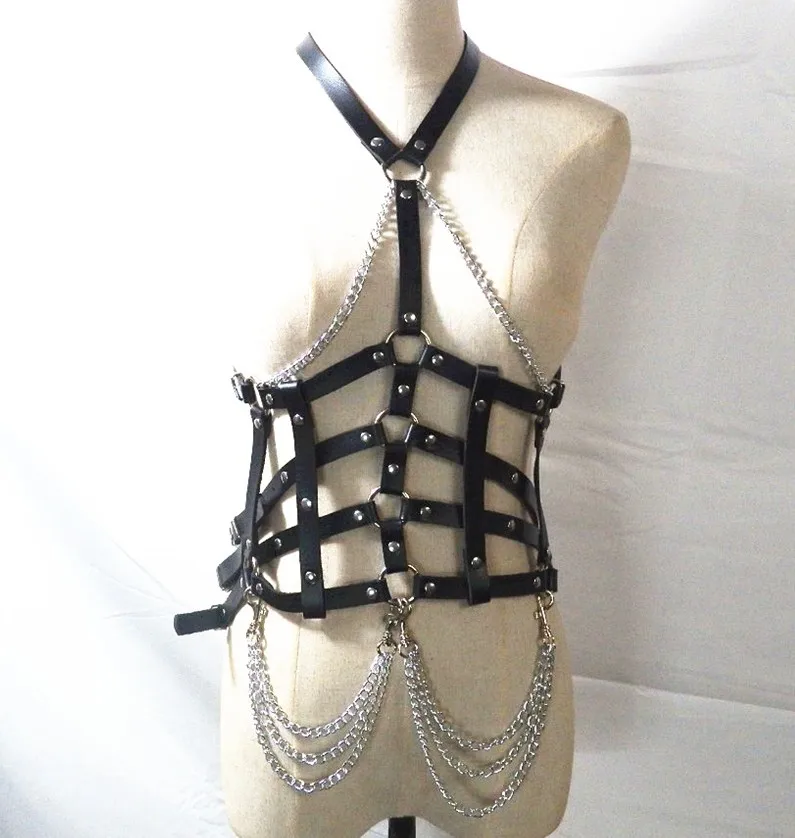 БДСМ секс бандаж Gear Goth кожаный жгут женское сексуальное нижнее белье 2 шт набор