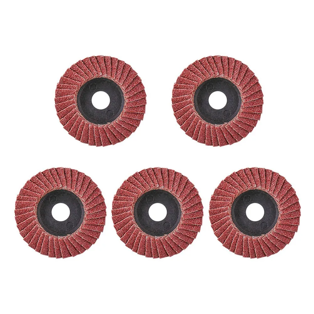 5 Pieces Of 2-inch 50mm Zirconium Corundum 100 Leaf Metal Stainless Steel Grinding Disc Red Sand Polishing Disc Grinding Wheel