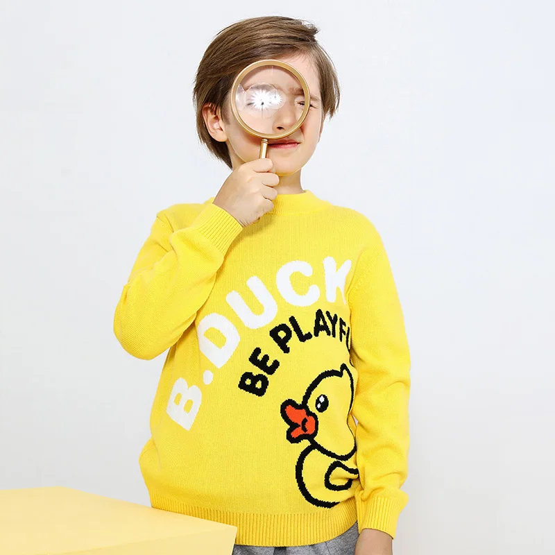 B. Маленький теплый свитер с принтом утки на весну и осень для мужчин женщин