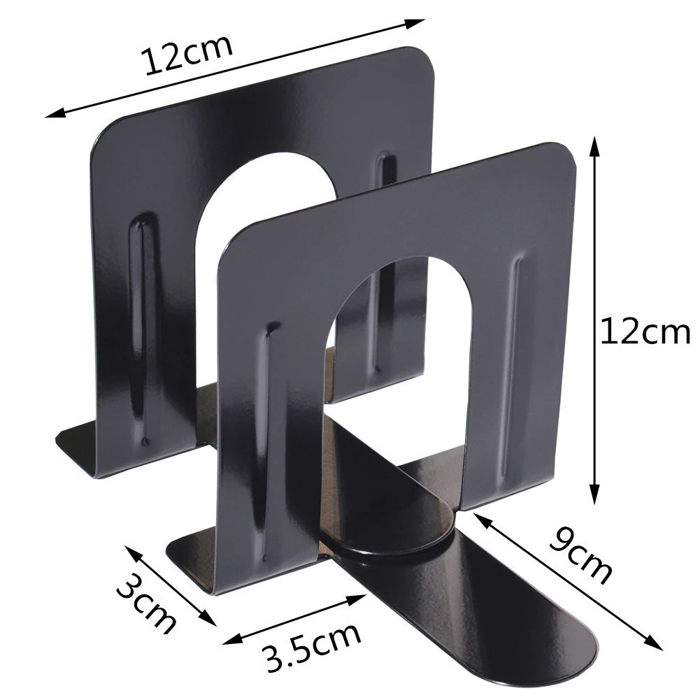 

1 Pair Office Library Support Metal Stand Gift Storage Universal Desk Organizer Study Room Home Decorations Bookend Non Skid