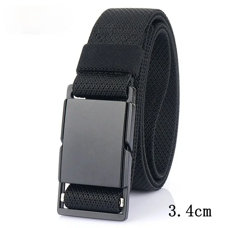 2021 new 3.4cm metal magnetic buckle Joker jeans casual neutral inner belt can be customized logo