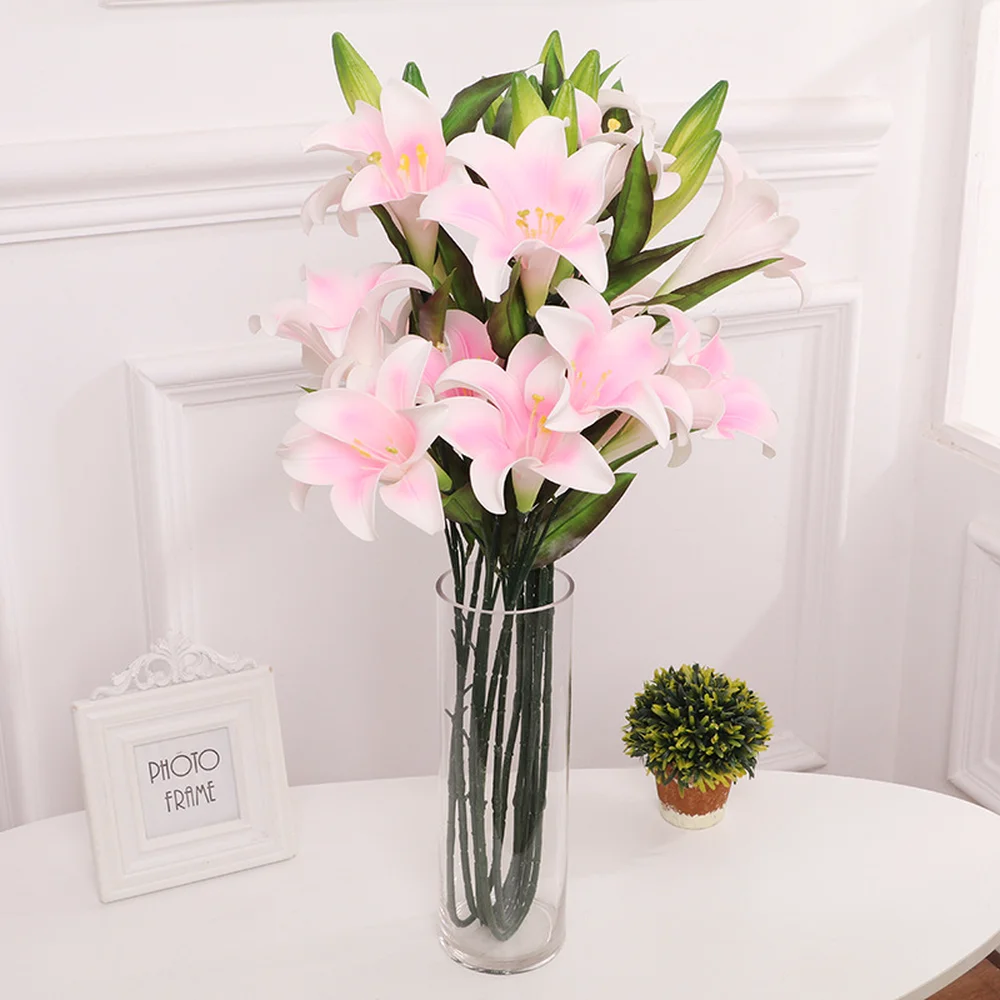 Новинка высокое качество 2 головки S3 большая искусственная лилия ветви для