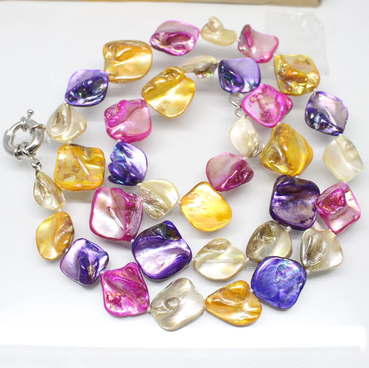 

Красивое ожерелье ручной работы из ракушек барокко, 15-20 мм, 34 дюйма