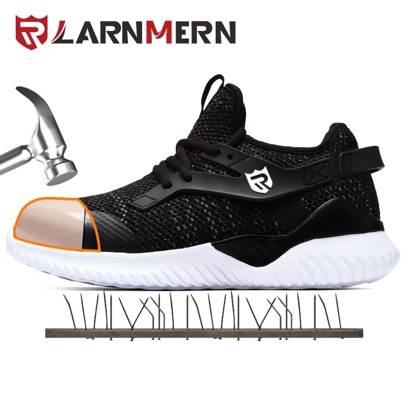 LARNMERN Мужская обувь для работы безопасная со стальным носком удобные легкие