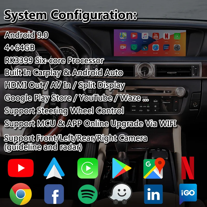 Видеоинтерфейс Lsailt Android Carplay для Lexus GS250 GS с управлением мышью автомобильный GPS