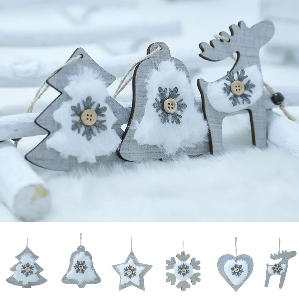 Новый стиль 2 шт. рождественские деревянные подвесные двери подвесной Декор