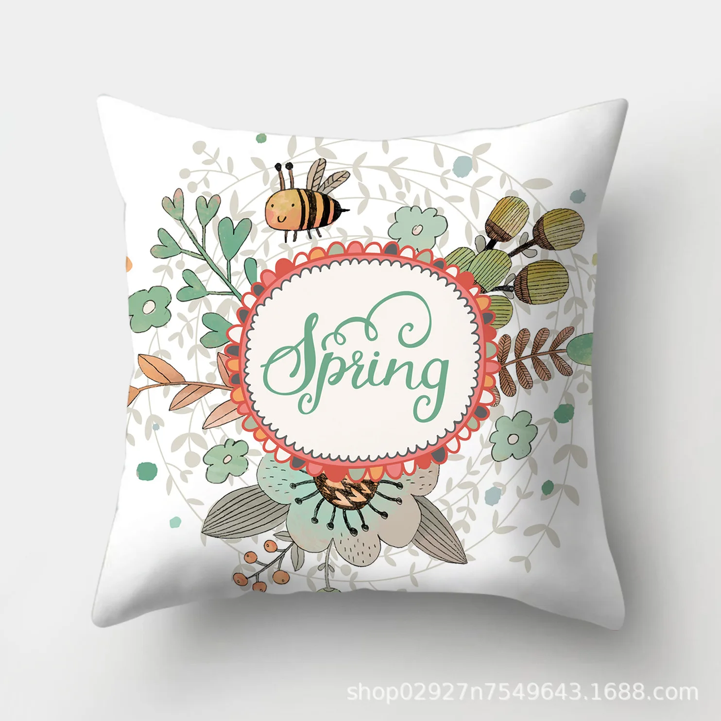 

Easter Pillowcase Customization Rabbit Egg Peach Skin Fabric Throw Pillowcase Asian Household Goods Pillowcase