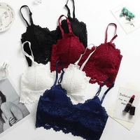 women tube tops underwear solid camisole color hot sale sexy lace bralette summer girl lace bra tanks crop tops bandeau