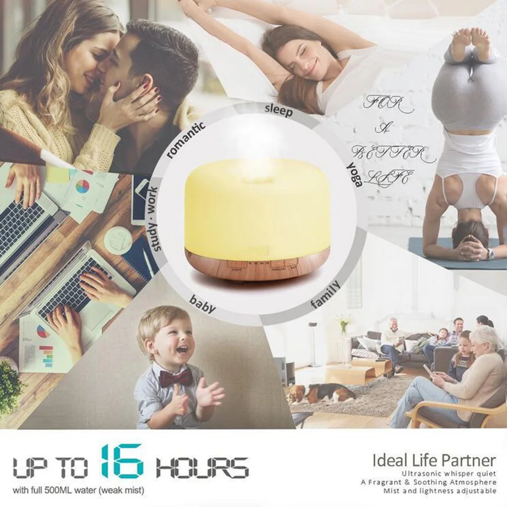 Увлажнитель-ароматерапия Xiomi со светодиодный светильник кой 500 мл | Бытовая