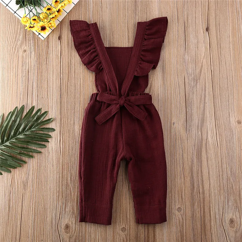 

Summer Baby Girls Rompers Solid Cotton Baby Sleeveless Cotton Linen Jumpsuit Toddler Infant Baby Girl Romper Outfits Clothes