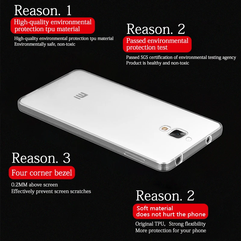 Phone Case For XIAOMI MI4C MI4S MI4 Silicon TPU Soft Ultra Thin Transparent Cover Shockproof Bag phonecover |