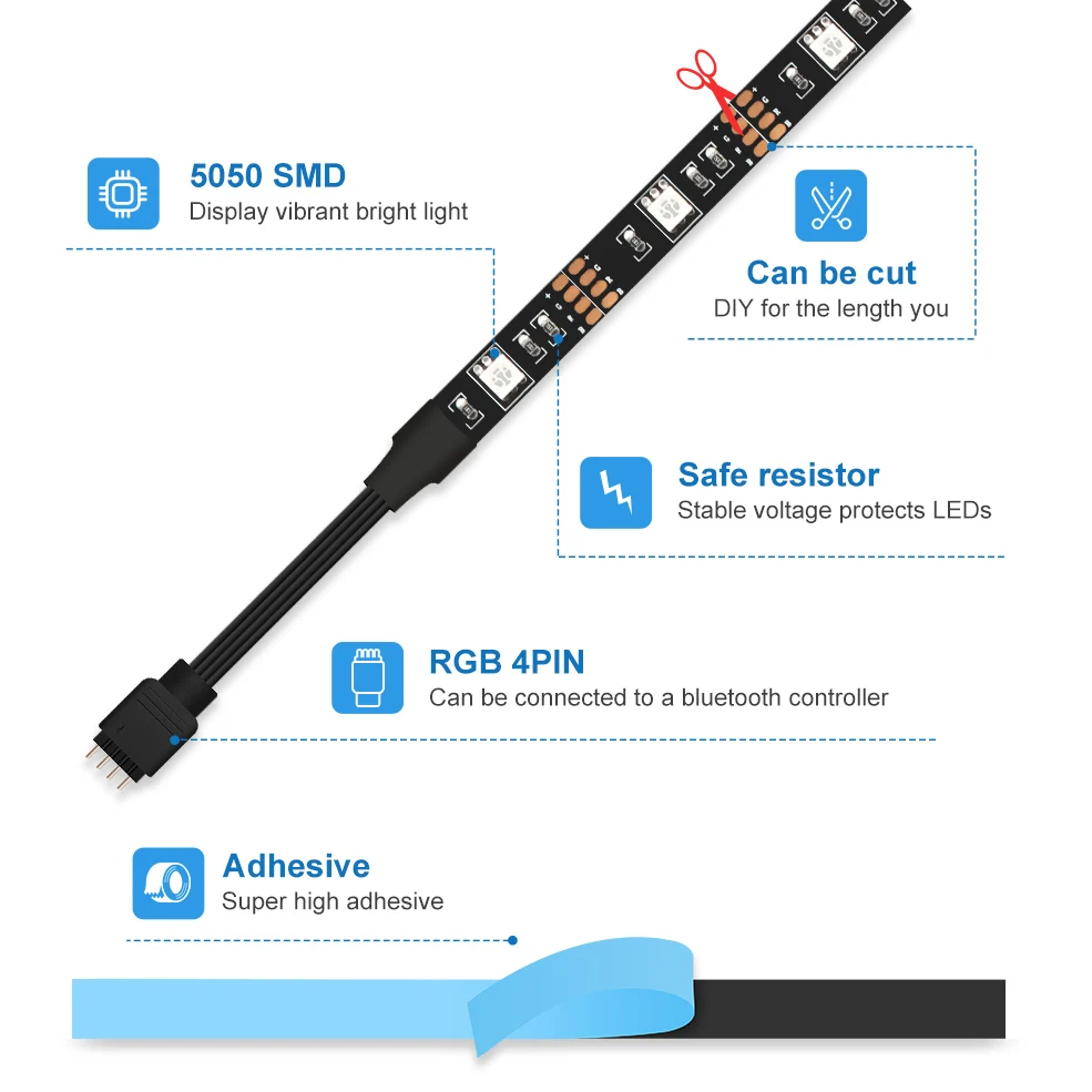 Bluetooth USB светодиодные ленты светильник s RGB 5050 Светодиодный ing лампа с помощью