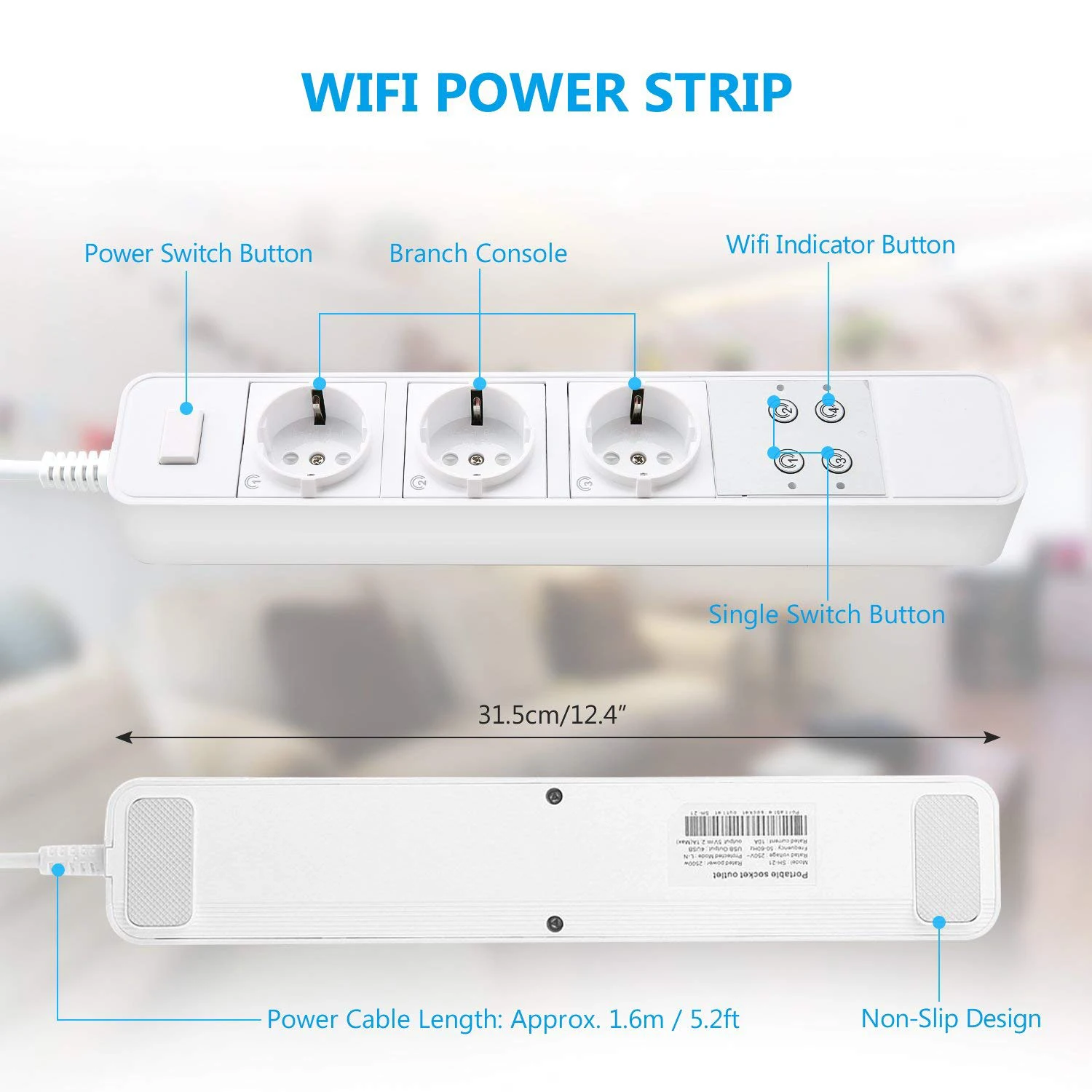 Сетевой блок Wi-Fi Smart Plug Homekit 3 EU розетка Защита от перенапряжения пульт дистанционного управления розетка с 2 м удлинитель независимый переключатель