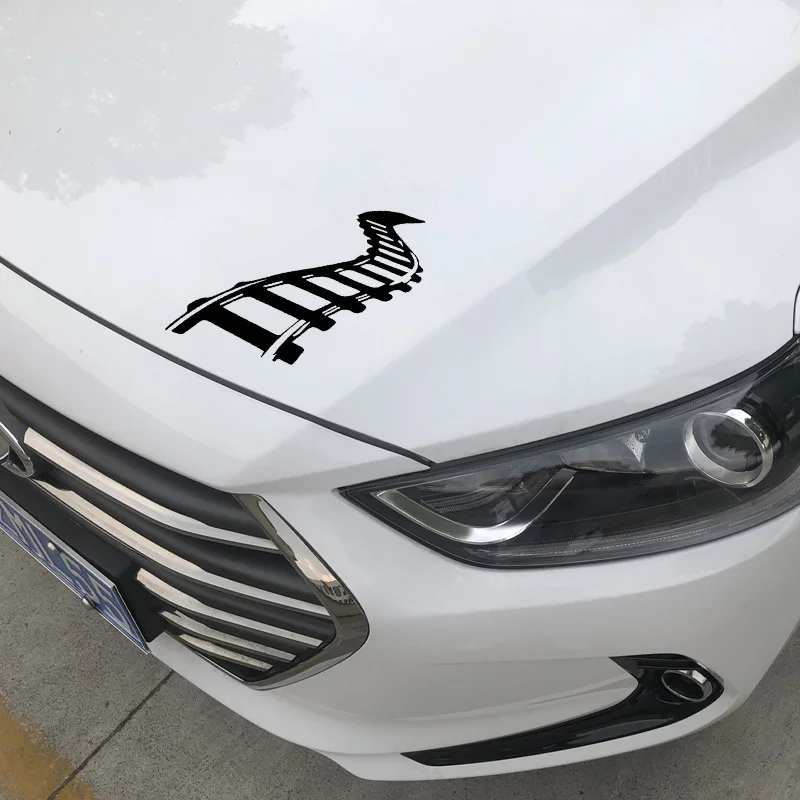 

Hot Sell High Quality Dazzling Train Railway Fantastic Vinly Decal Artist Decor Car Sticker Lovely Black/Silver 15CM*12CM