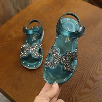 2021 summer new kids sandals girls princess sweet chic rhinestone soft children beach shoes for toddlers big girl size 21 36