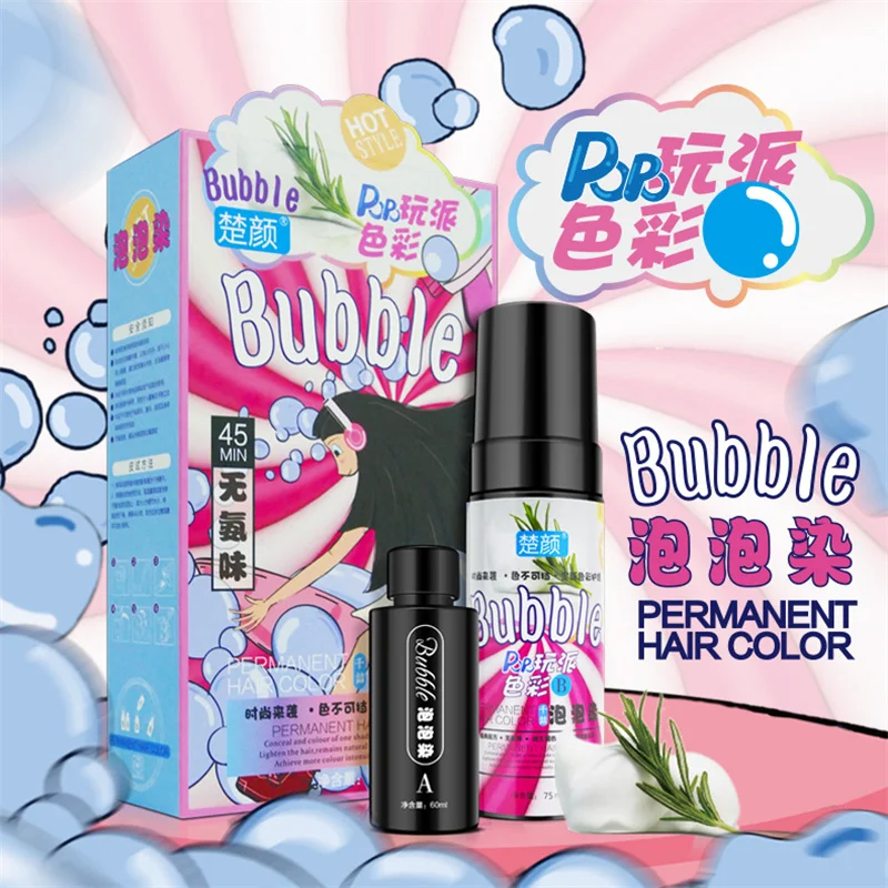 

Bubble Hair Color Permanent Hair Coloring Shampoo Long Lasting Hair Dye Shampoo For Women Professional Dying Cover Gray Hair