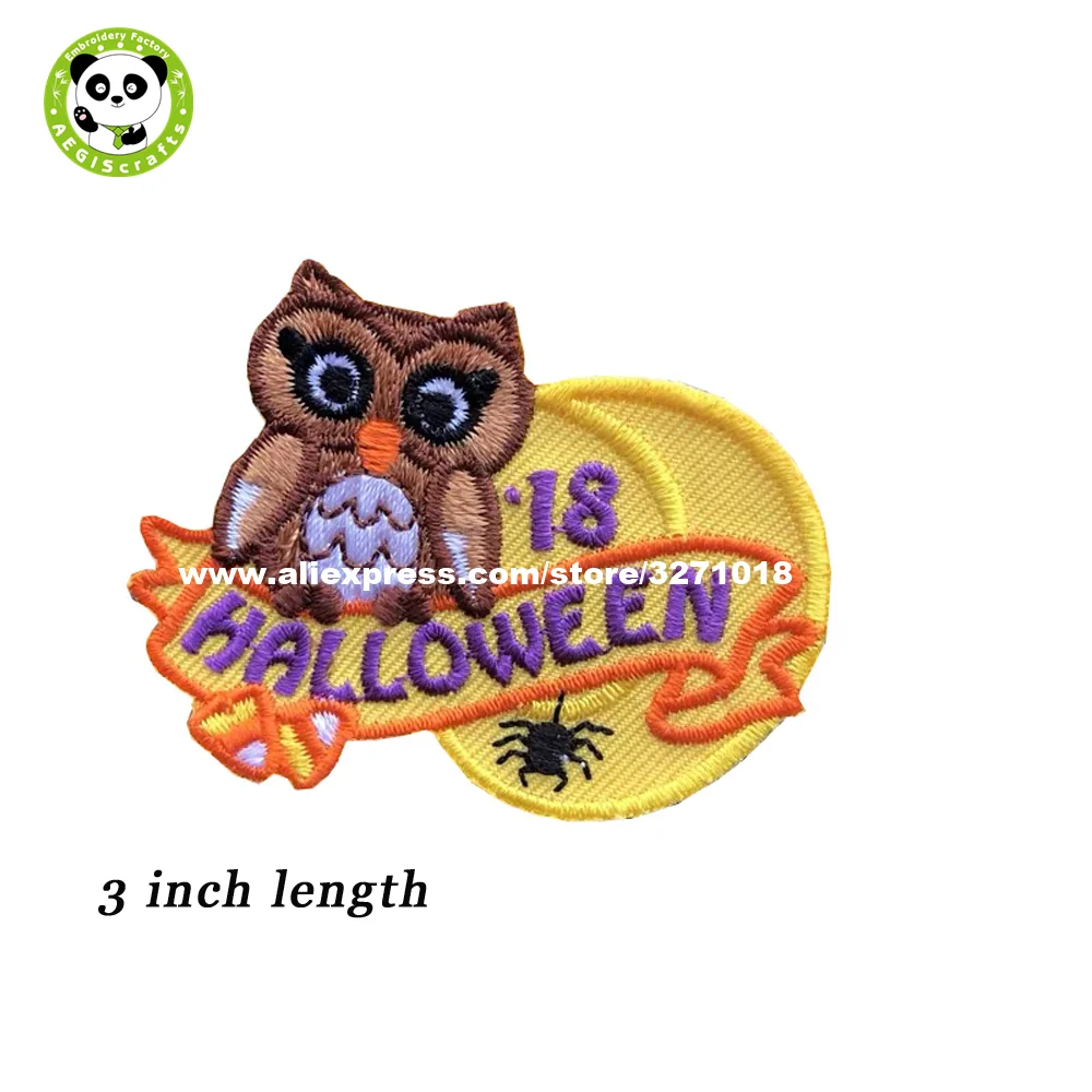 Нашивки с вышивкой в виде совы на Хэллоуин|Заплатки| |