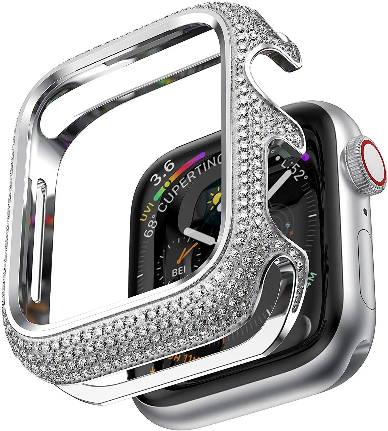 Алмазный чехол для Apple watch 44 мм 40 42 38 аксессуары роскошный блестящий защитный