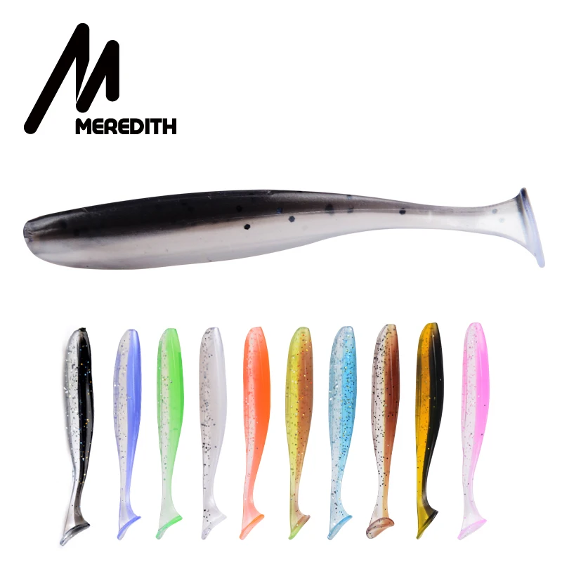 Мягкие приманки MEREDITH Easy Shiner, 50 мм, 75 мм, 100 мм, 130 мм, приманки для рыбалки, Leurre Shad, двухцветные силиконовые приманки, воблеры с Т-образным хвостом