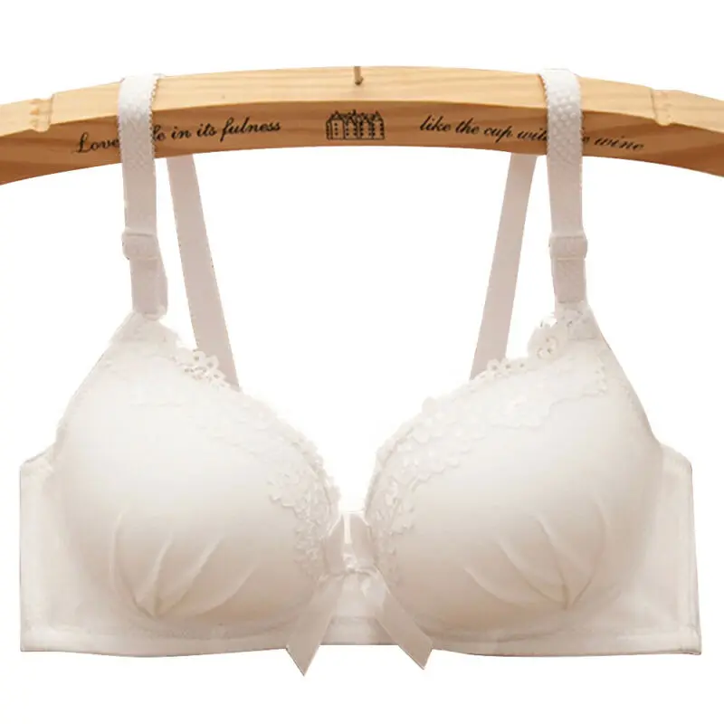 

Adjustables Women Push Up Bra Gather Bra Sets Girls Lace Bow Lingerie Underwears