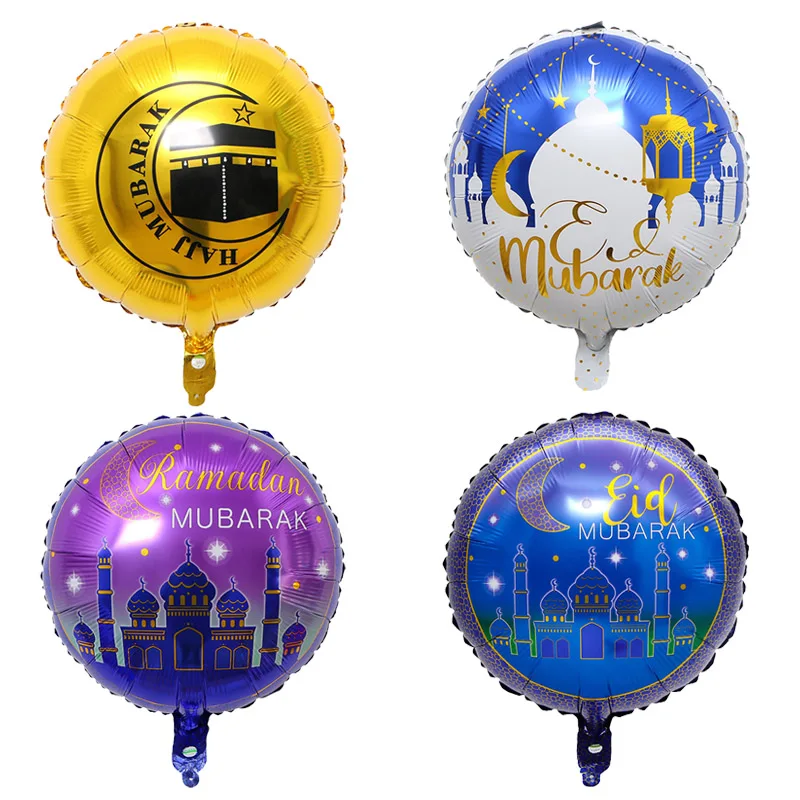 Фольгированные воздушные шары Eid Mubarak 6 шт. 18 дюймов луна звезда хадж Мубарак