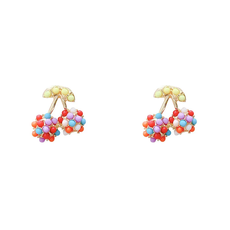 

Cute Cartoon Cherry Earrings Ear Clip Simple Niche Policy Fruit Earrings Graceful Earrings Women 2021 Fashion Jewelry