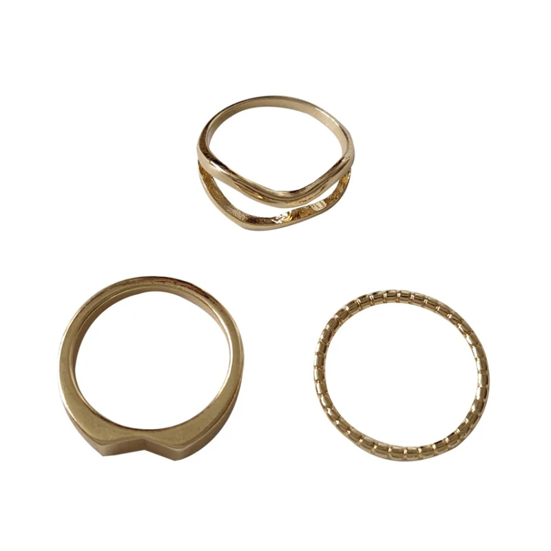 

Adjustable Ring Gold Color Round Geometric Finger Rings Set for Women 2021 Classic Circle Open Ring Joint Ring Female Jewelry