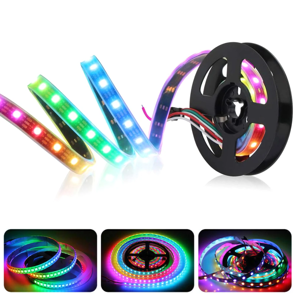 

RGB 5050SMD индивидуальная полноцветсветодиодный светодиодная Пиксельная лента гибкий Черный PCB футов, водонепроницаемый экран Dream Color, только д...