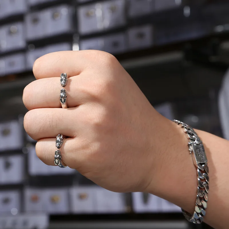 Мужское и женское кольцо с драконом регулируемое из 100% натурального серебра