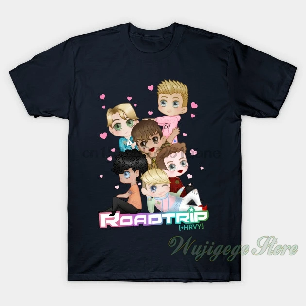 Летняя Roadtrip + Hrvy RoadtripTV band boyband merch Мужская футболка женская хлопковая с коротким