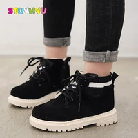 winter boots for girls shoes 2020 new autumn kids martin boots baby toddler shoes side zipper plus velvet warm boys cotton boots